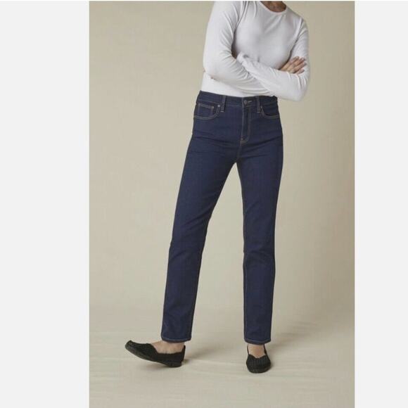 Coldwater Creek Shape Me Straight Leg High Waist Dark Wash Jeans Size 6 - Picture 1 of 10